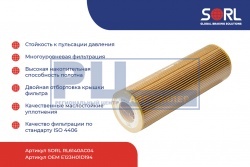 Фильтр масляный элемент SCANIA (E123H01D194) RL6140AC04
